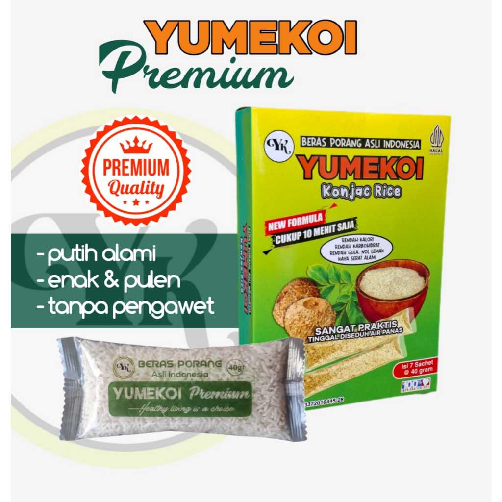 

Yumekoi Premium Sachet - Beras porang shirataki - Low Kalori - Alami tanpa pengawet