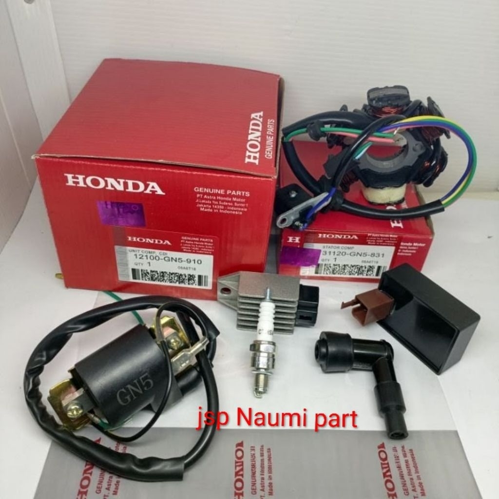 CDI PAKET 6ITEM GN5 HONDA GRAND/SUPRA X LAMA/SUPRA FIT/REVO 100CC/LEGENDA ORIGINAL