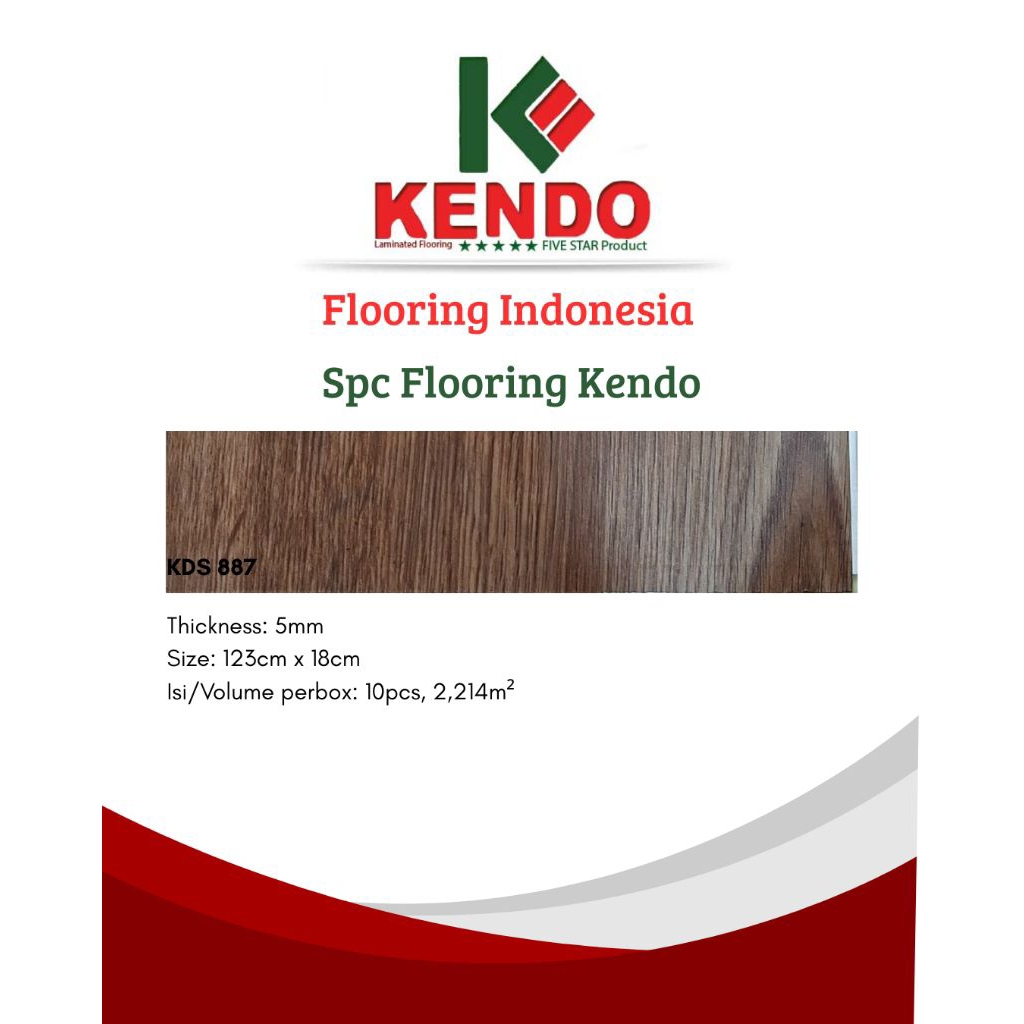 Flooring SPC kendo KDS 887 lantai kayu interior kantor/Box