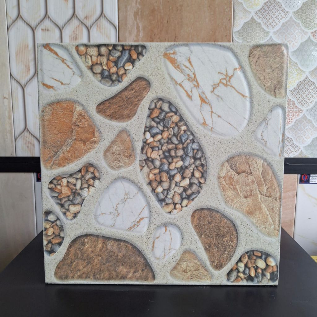 (Ongkir Diluar Aplikasi) Keramik Lantai Kasar 40x40 BORGHINI BEIGE Mulia