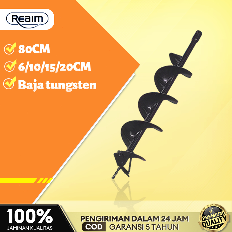 Reaim Engine Drill Bensin - Mesin Bor Tanah Earth Auger 6CM/10CM/15CM/20CM Untuk Kayu Pohon & Pertan