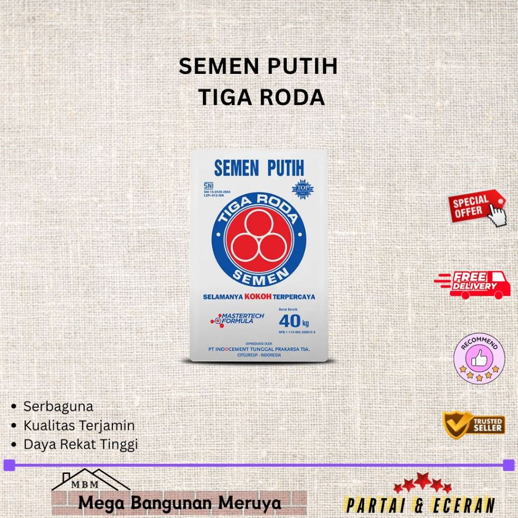 SEMEN PUTIH SEMEN TIGA RODA 40kg |1Sak