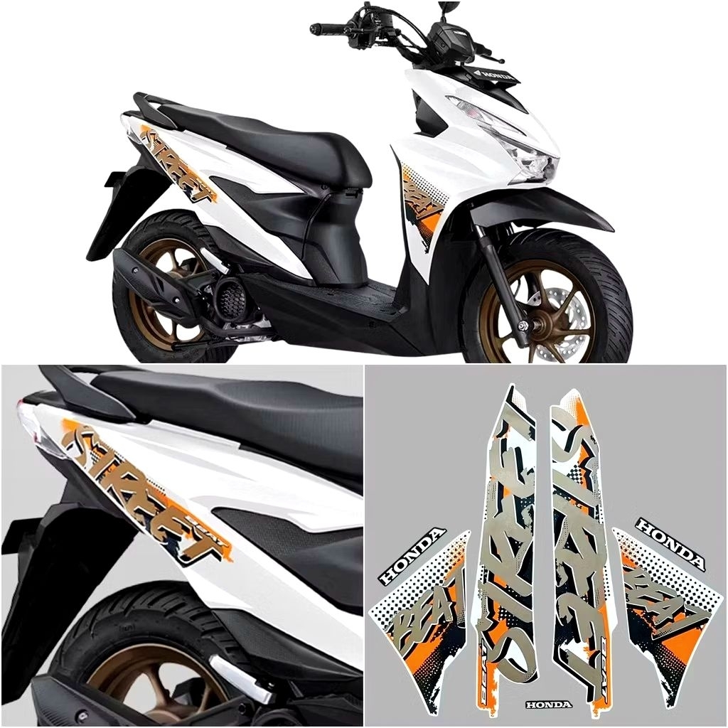 STRIPING LIS STICKER HONDA BEAT STREET PUTIH 2025 2026 TERBARU STIKER BEAT STREET 2025