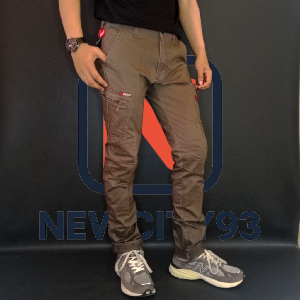 Celana Ocity Tactical slim Fit karet bahan kanvas Cargo panjang slim pria tactical karet celana pria