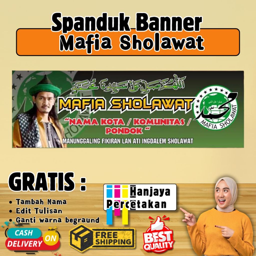 BISA COD | Spanduk Mafia Sholawat | Banner Sholawat