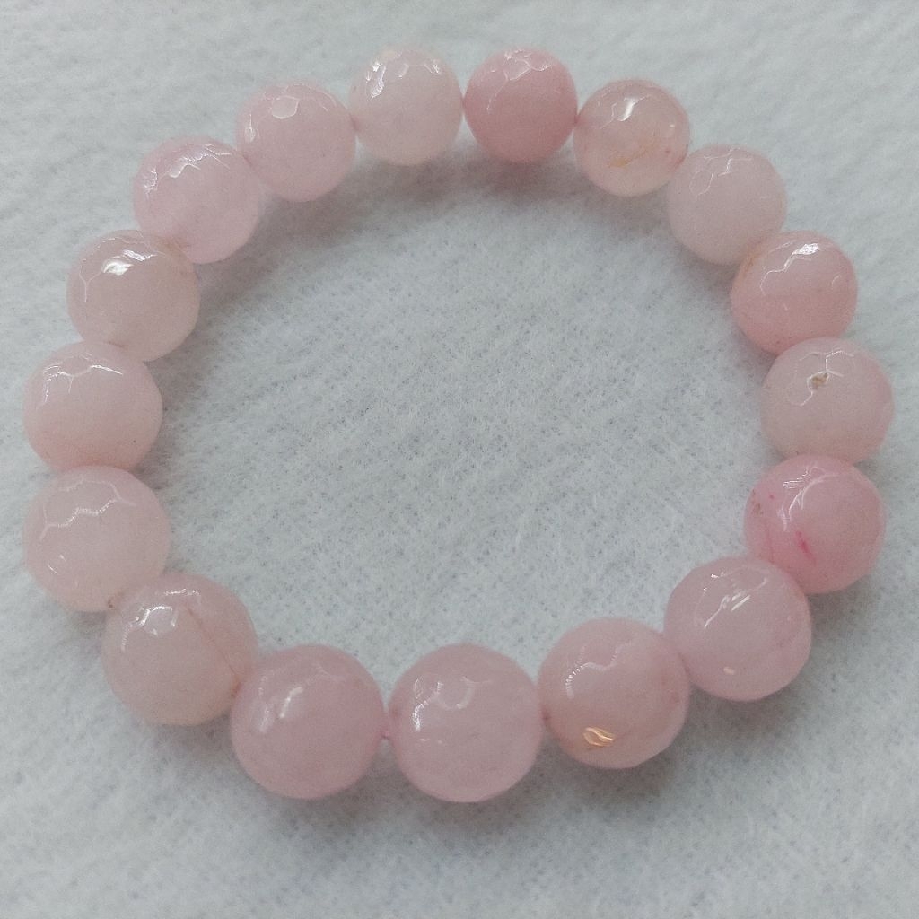 GELANG NATURAL PINK AGATE CUTTING 12MM