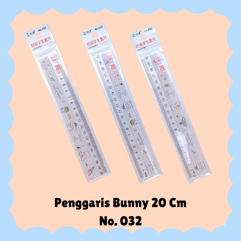 

032 Penggaris Astronot Bunny 20 cm - Bahan Plastik anti patah