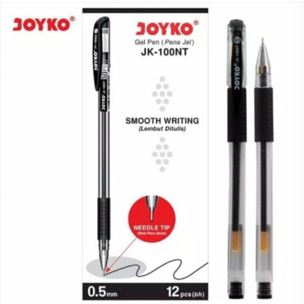 

Pulpen / Ballpoint Gel Joyko JK-100NT 0,5 mm - Hitam (Pack isi 12 Pcs)