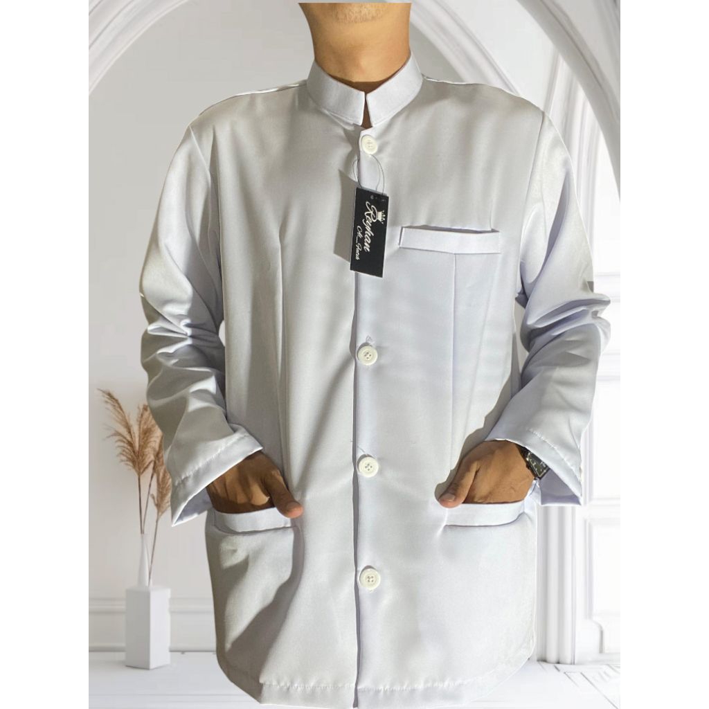 baju jasko/koko mandarin/sianghai kain tebal,koko semi jas,