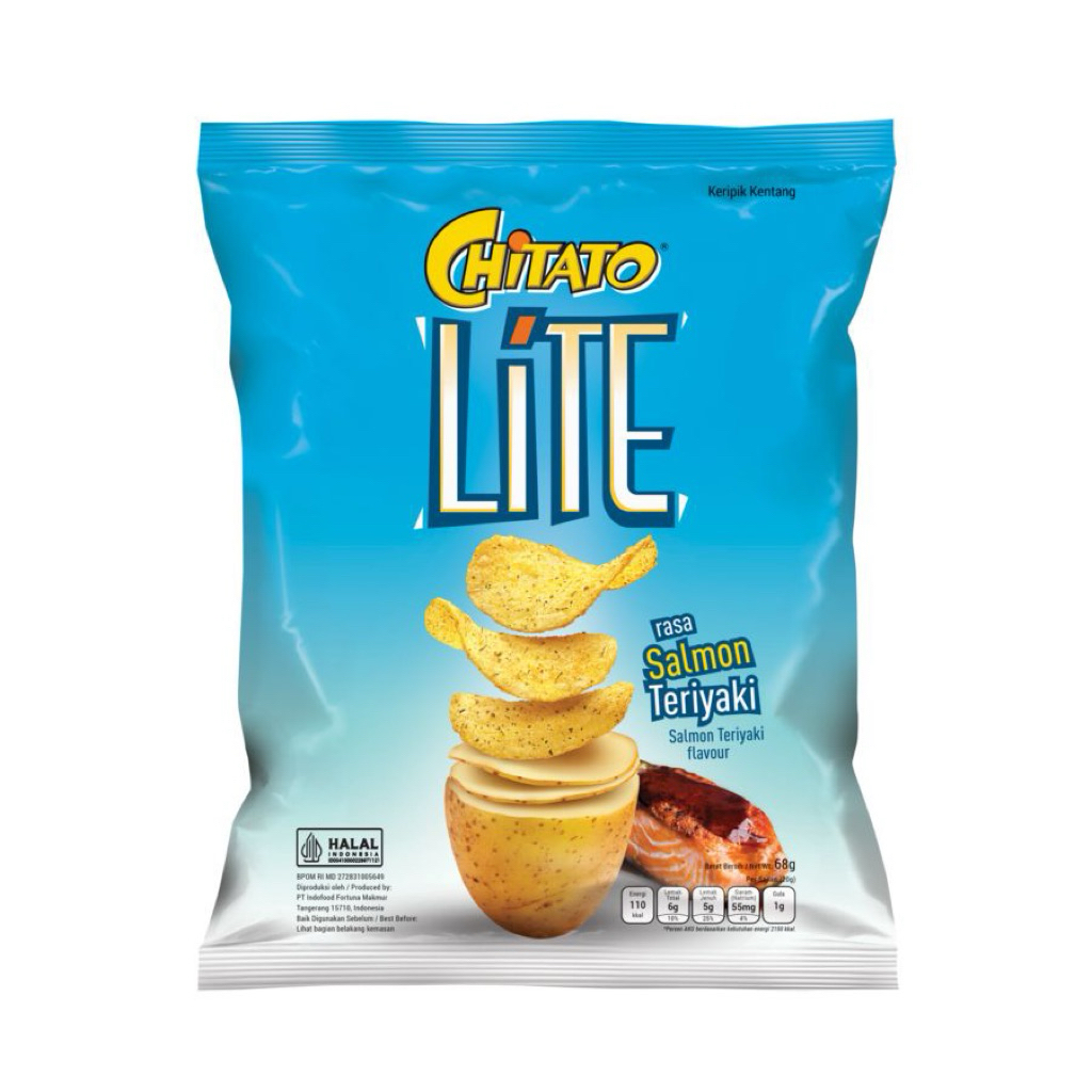 

CHITATO LITE SALMON TERIYAKI [1 BUNGKUS @68G] | SNACK KERIPIK KENTANG CHITATO LITE PRIME RIBS | KERIPIK KENTANG INDOFOOD