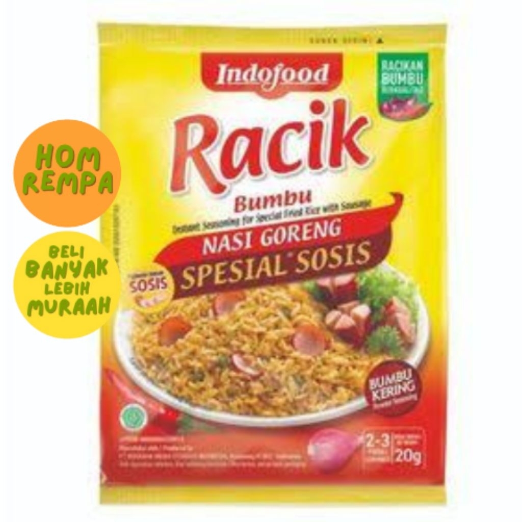 

Bumbu Masak Instan Indofood Racik Nasi Goreng Spesial Sosis 20 Gram