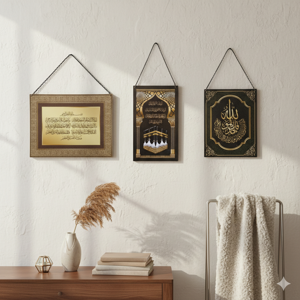 Pajangan Dinding Islami besi dekorasi rumah muslim oleh-oleh haji umroh