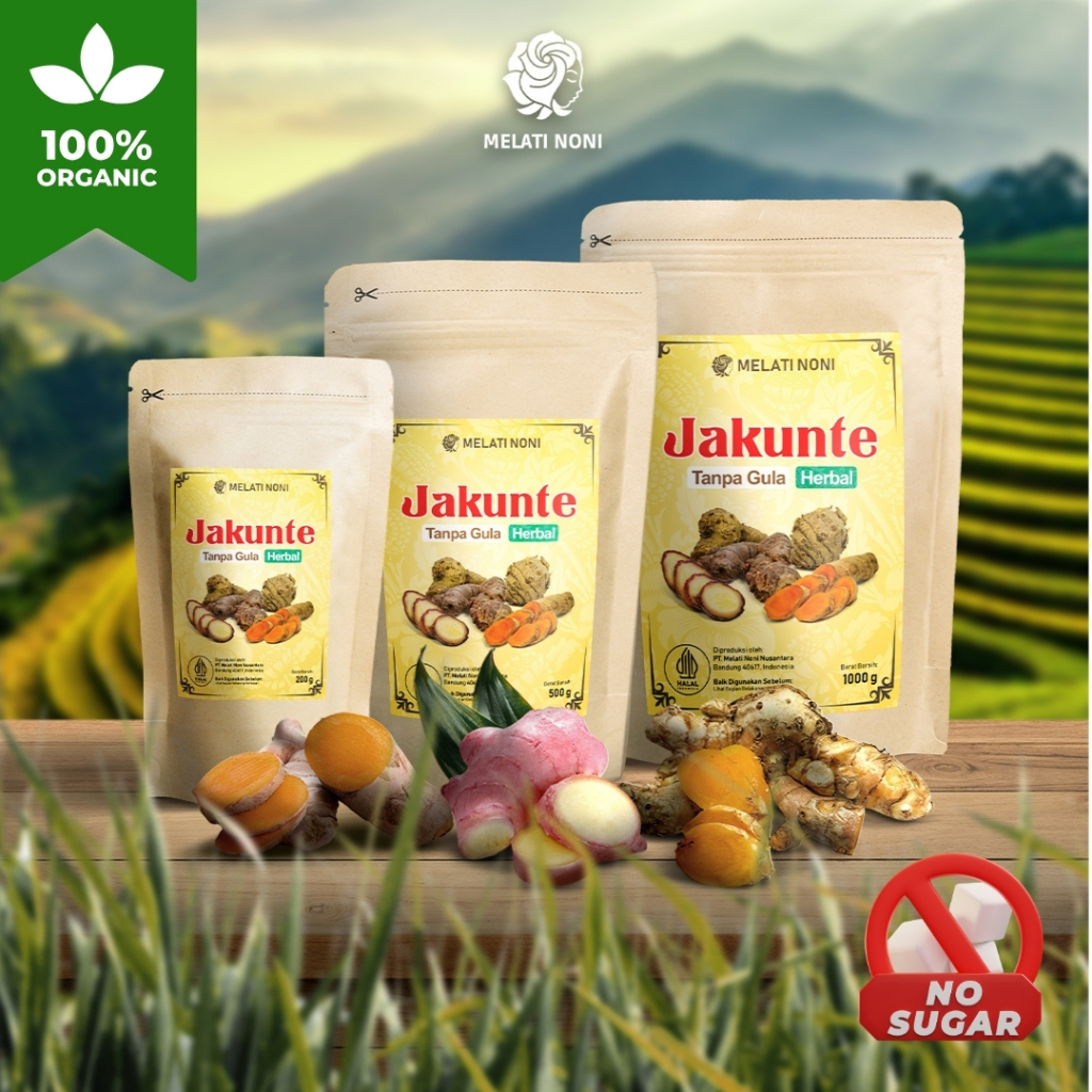 Jahe Merah Kunyit Temulawak Bubuk Murni Tanpa Gula Wedang Jakunte Herbal Original Melati Noni 1 Kg