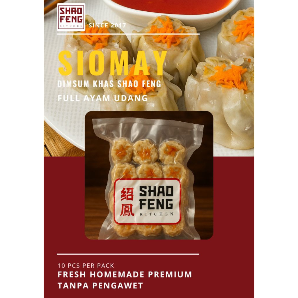 

SIOMAY AYAM UDANG DIMSUM 100% FULL DAGING / SIOMAY SHAOFENG / PREMIUM / TERIMA PESANAN