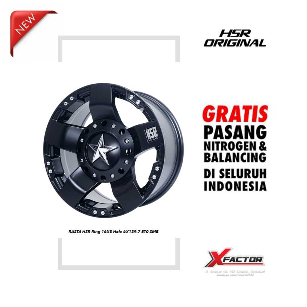 VELG MOBIL R16 HSR RASTA HSR R16X8 H 6X139,7 ET0 SMB