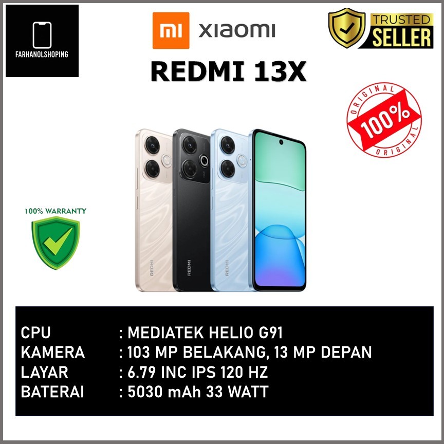 XIAOMI REDMI 13X RAM 8GB ROM 256GB