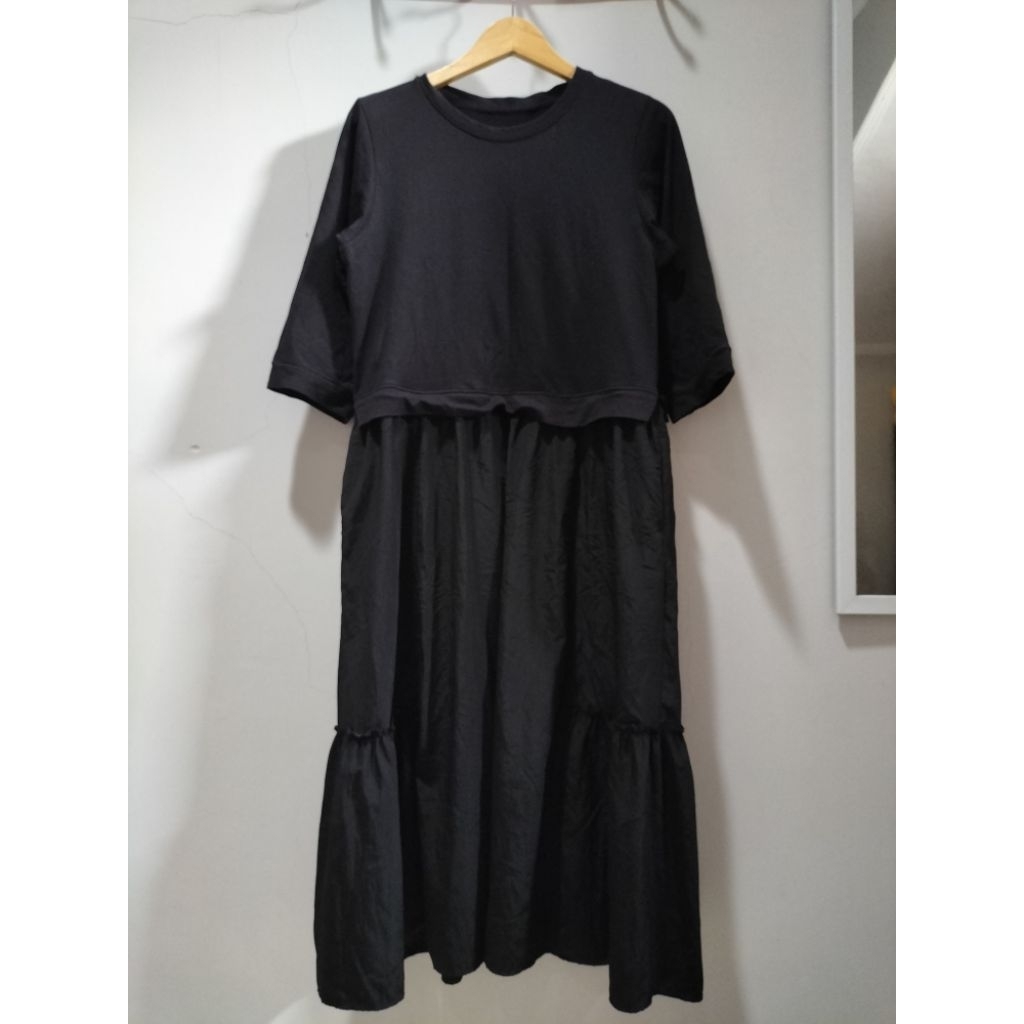 GAMIS DRESS HITAM BABYDOLL UMPAK UMPAK LUCU PL