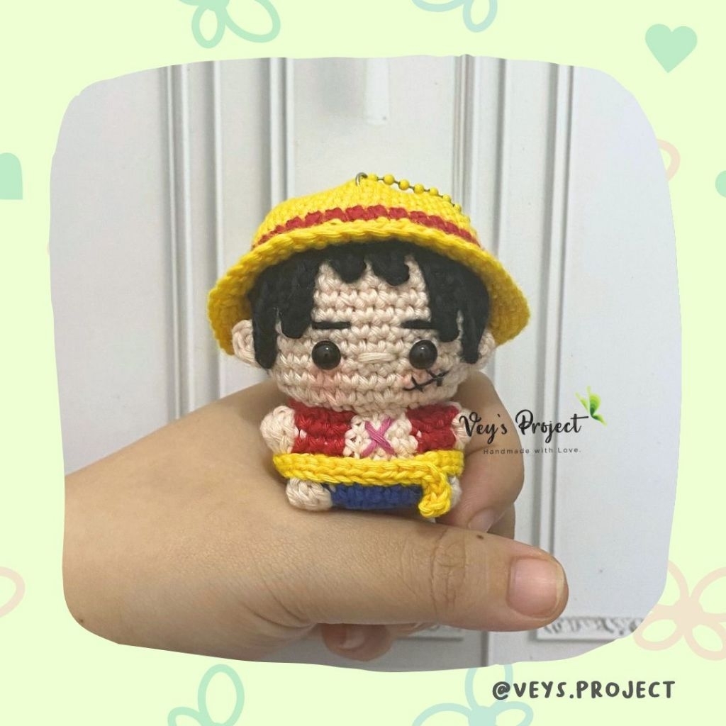 Gantungan Kunci Rajut Luffy One Piece - Luffy One Piece Keychain