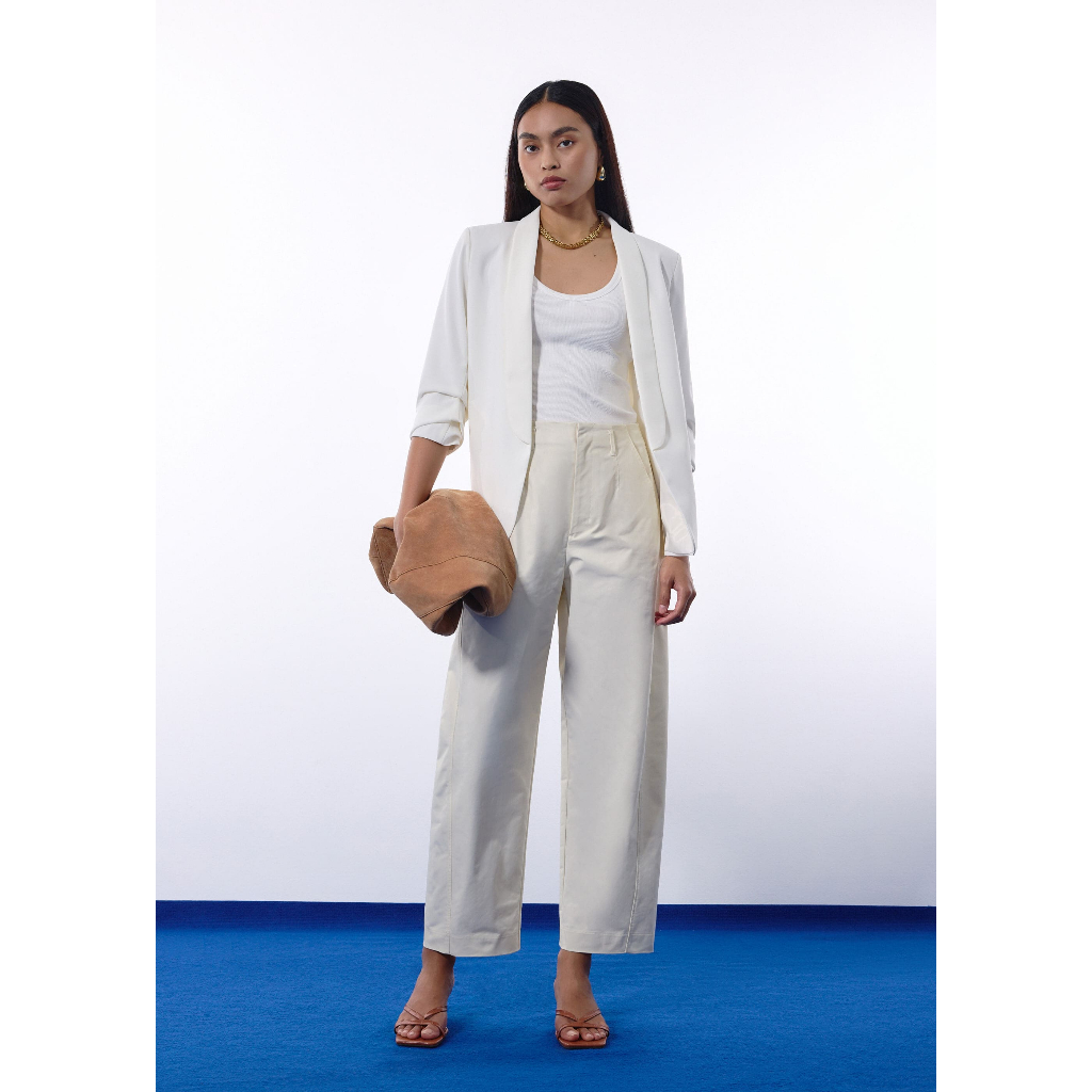 Love Bonito - Celana Panjang Wanita - Lexie Barrel Ankle Length Pants - Ivory