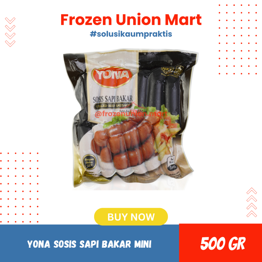 Yona Sosis Sapi Bakar 500gr Mini isi 12 | Sosis Sapi Premium