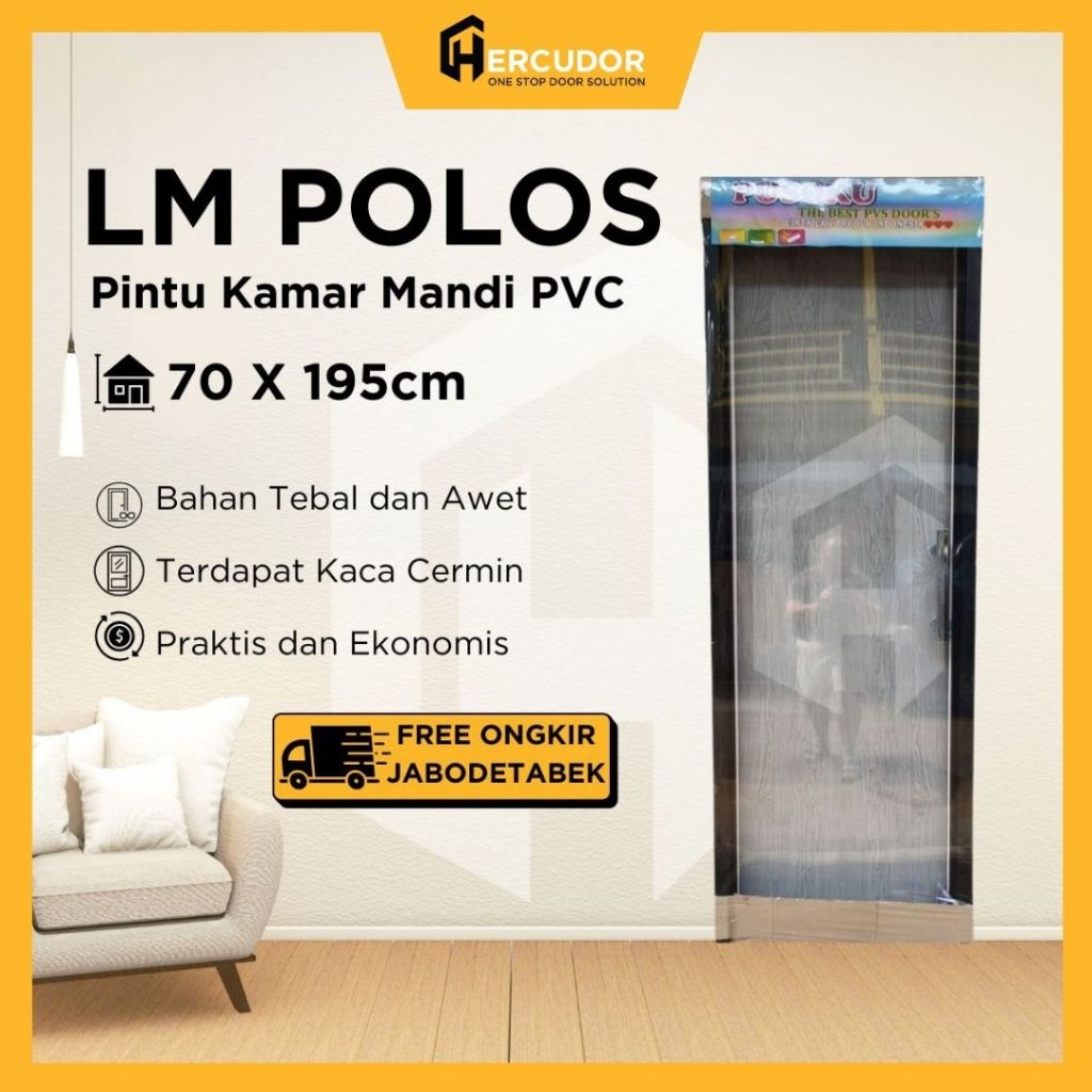 Pintu Kamar Mandi PVC TEBAL POLOS - LM HANDLE