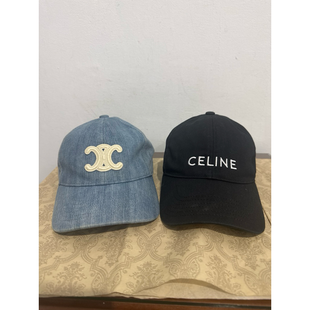celina cap second (blue denim sold) OG classic logo topi seken celine