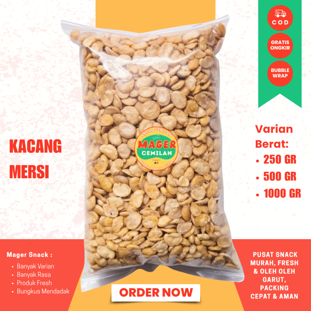 

KACANG MERSY ASIN 250GR/KACANG KORO KUPAS ASIN GURIH