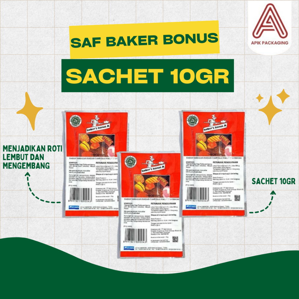 Baker Bonus A Bread Improver 10 gr / Pengembang Pelembut Roti Baker's SAF Baker