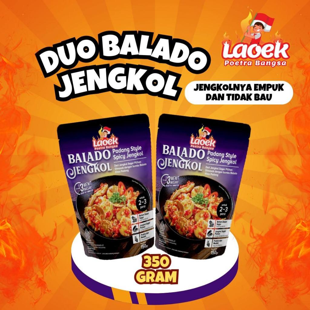 {Duo Balado Jengkol} Balado jengkol Pedas Makanan Lauk Siap Saji 2 Pack 300 Gram tanpa harus dimasuk