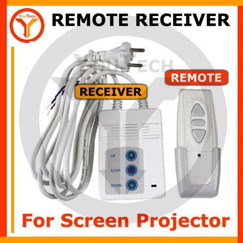 Receiver + Remote Screen Projector Motorize
