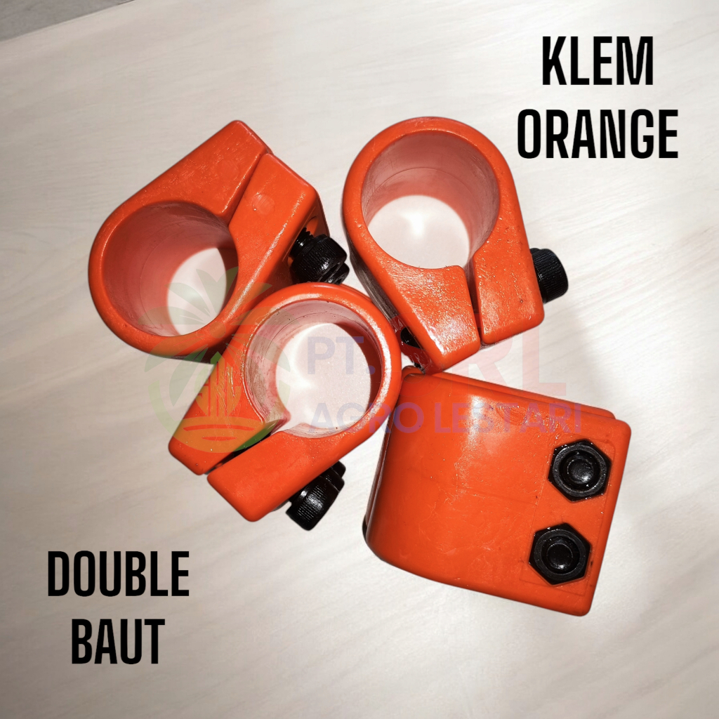 klem pengikat egrek sawit ke pipa gala original kls, doubek baut sudah termasuk kunci L. bisa cod