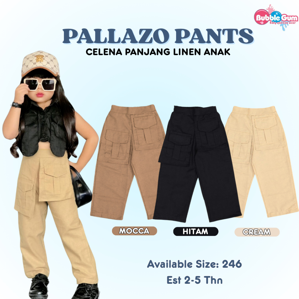 PALAZZO POCKET PANTS ANAK 2-5 Tahun Celana Panjang Anak Perempuan