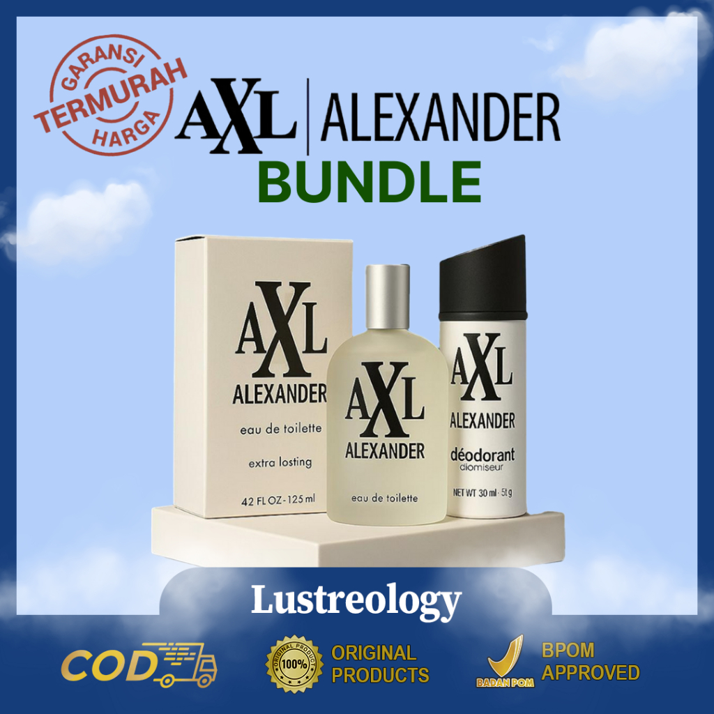 AXL Alexander Parfum Putih EDT 125ml + AXL Deodorant Putih 150ml Paket Bundling