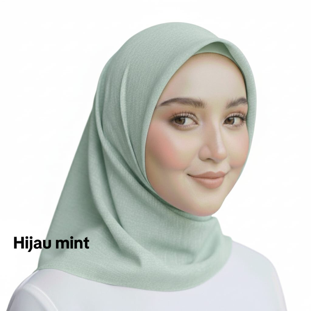 Hijab Paris Segi Empat Warna Hijau Mint - Paris Jadul - Jilbab Paris Varisha Humaira