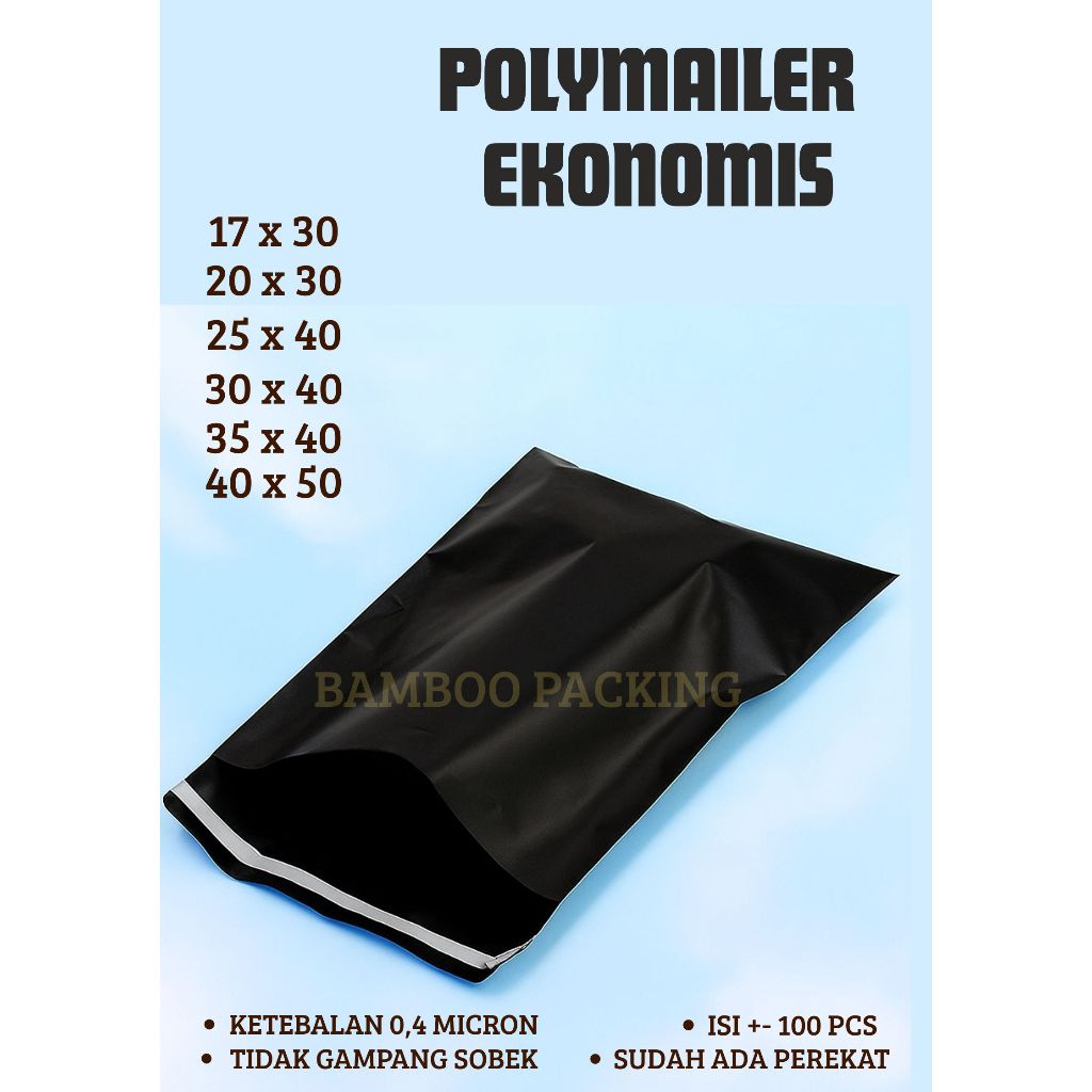 

Polymailer Hitam Ekonomis 100 Lembar