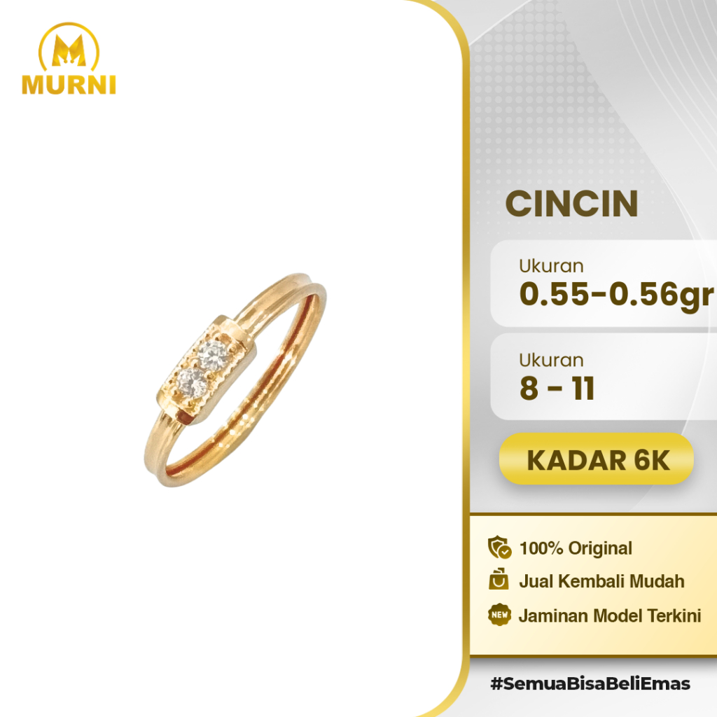 Cincin Lumine Square 6K Murni Bekonang
