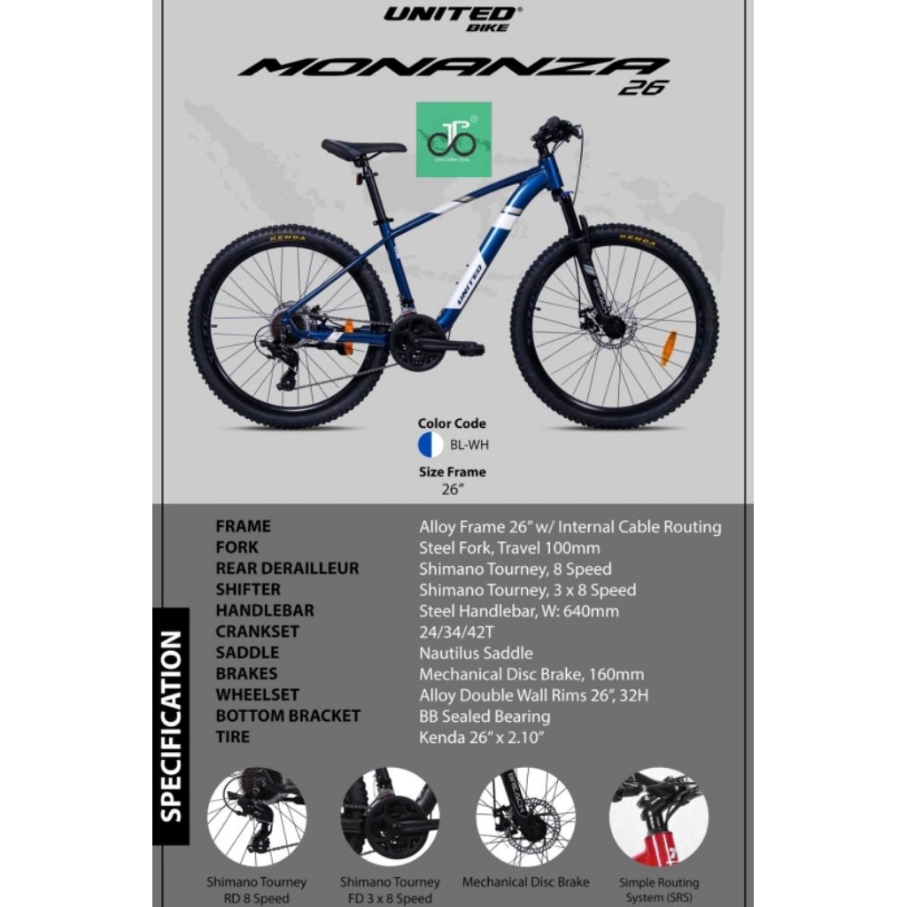 Sepeda MTB 26" United Monanza 26 Alloy NEW 2025