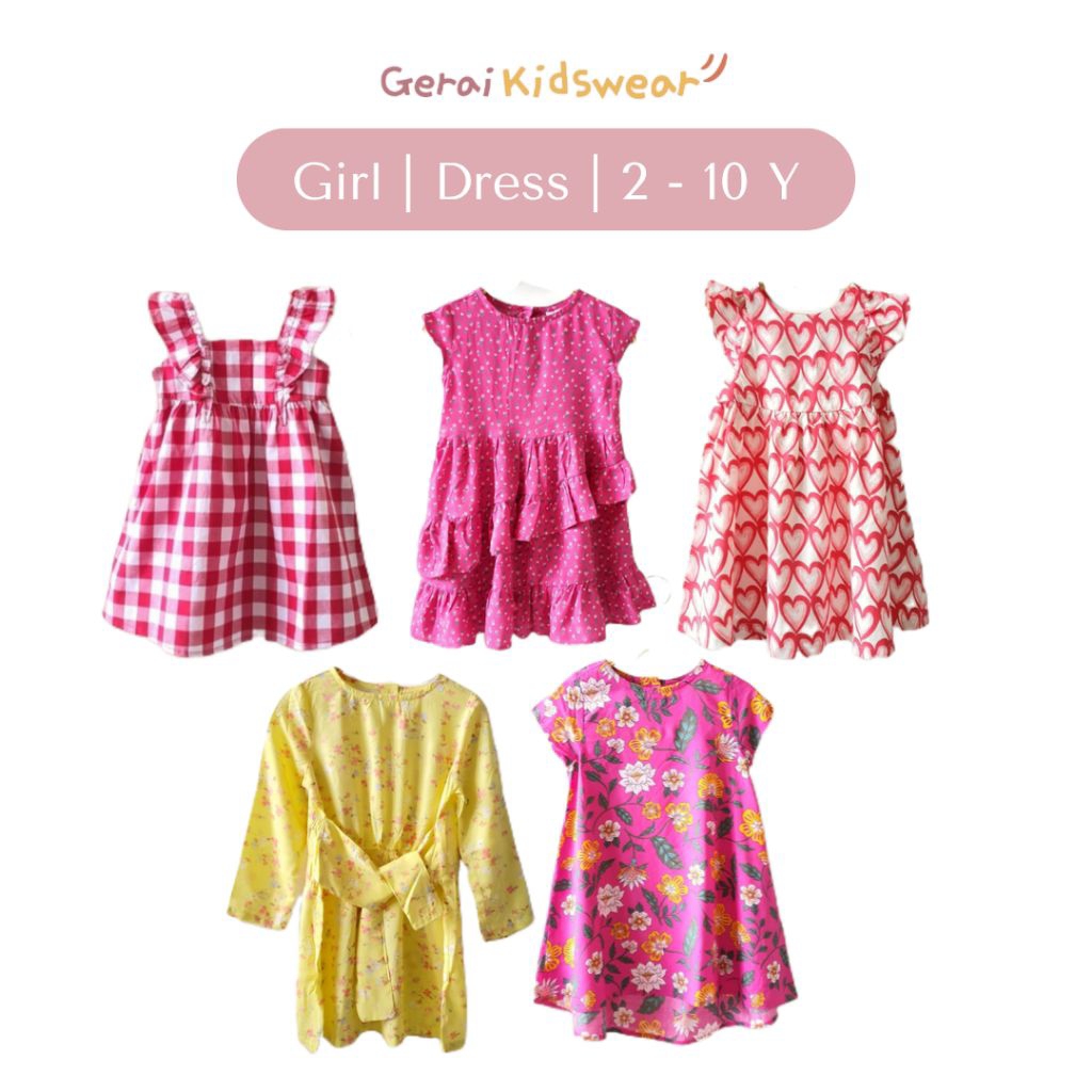 Dress Anak Perempuan Little K 4-10 Tahun