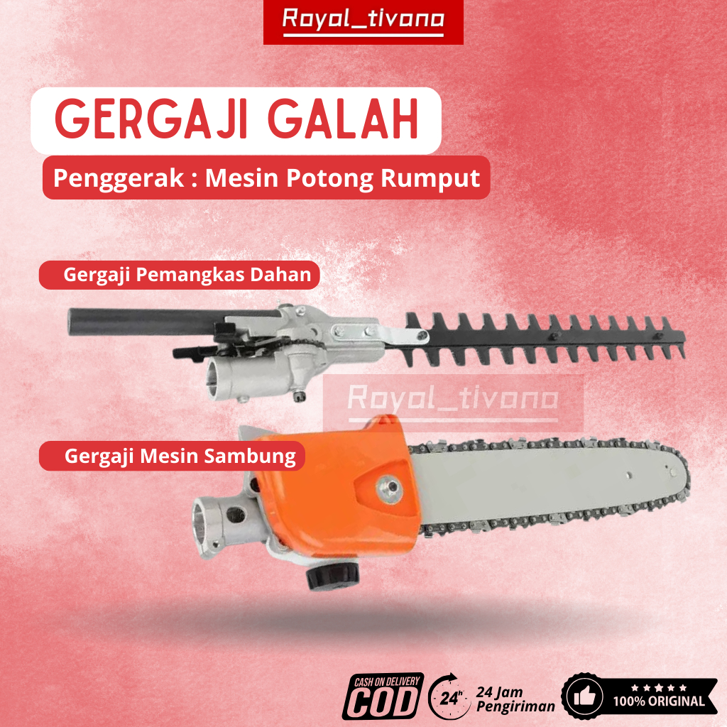 Adaptor Mesin Potong Rumput Konvertor Chainsaw & Hedge Trimmer | Shaft 26mm AS Bintang 9 | Pemangkas