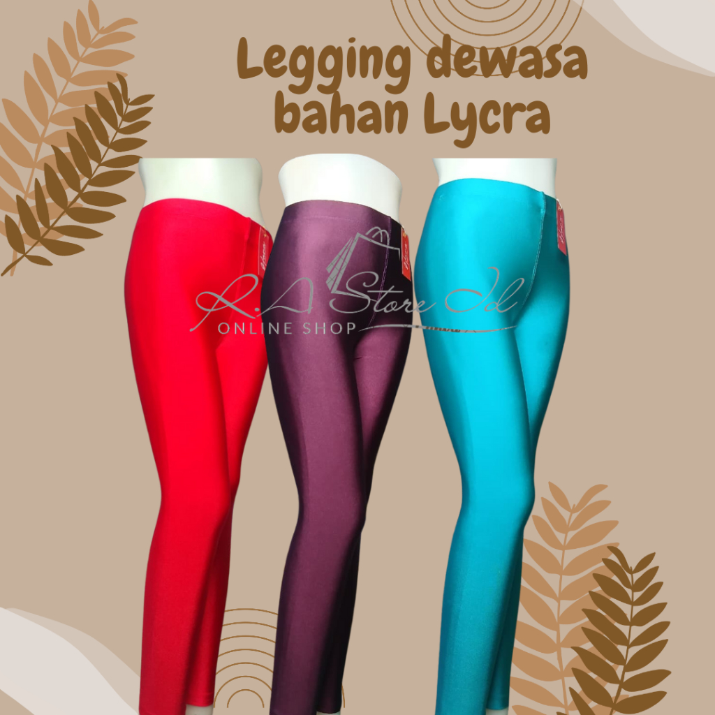 Legging Kilap Olahraga Lycra Wanita Dewasa High Waist Tebal