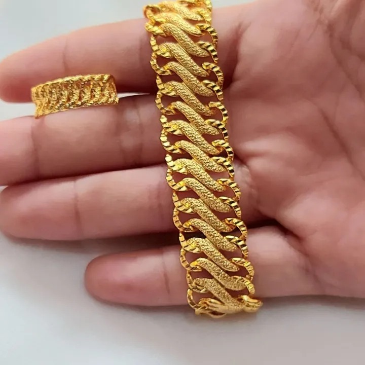 Set Gelang dan Cincin Dubai Emas 24k