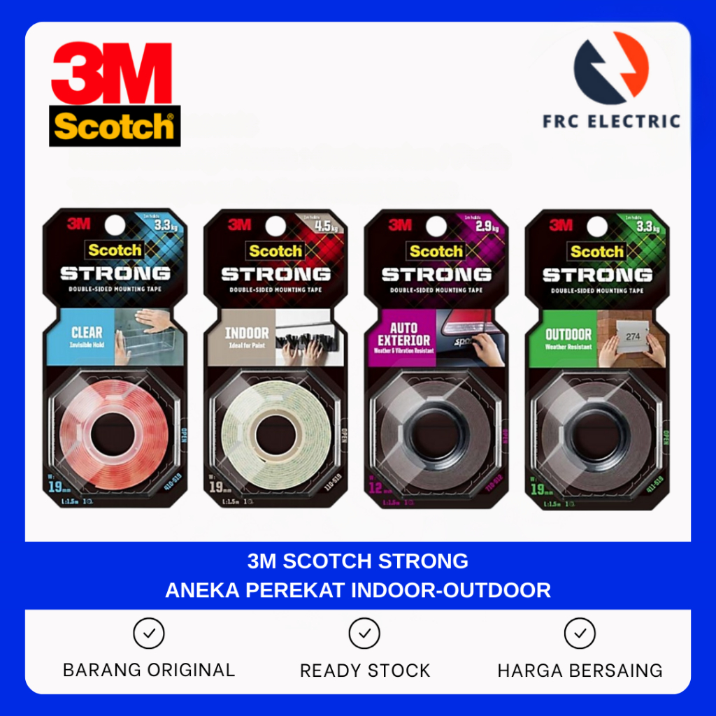 Perekat 3M - Mounting Tape 3M - 3M Scotch Clear Mounting Tape Outdoor - 3M Scotch Double Tape - Doub