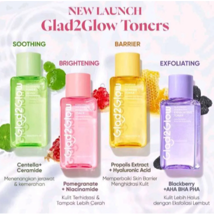 -CLAIRY-  GLAD2GLOW Toner | Barrier Toner | Soothing Toner | Brightening Toner | Exfoliating Toner |