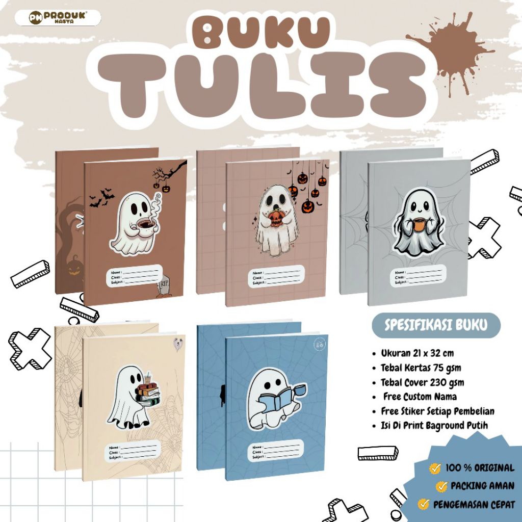 

Buku Tulis Custom | Buku Sekolah Custom | Buku Hantu | Isi 5 Buku