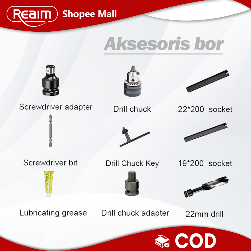 Reaim Cordless impact wrench Aksesoris 288V aksesoris sekrup