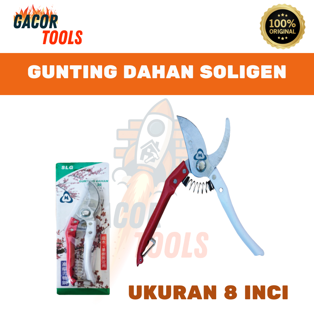 Gunting Soligen Original Dahan Ranting Bunga Tanaman Sabit Kayu