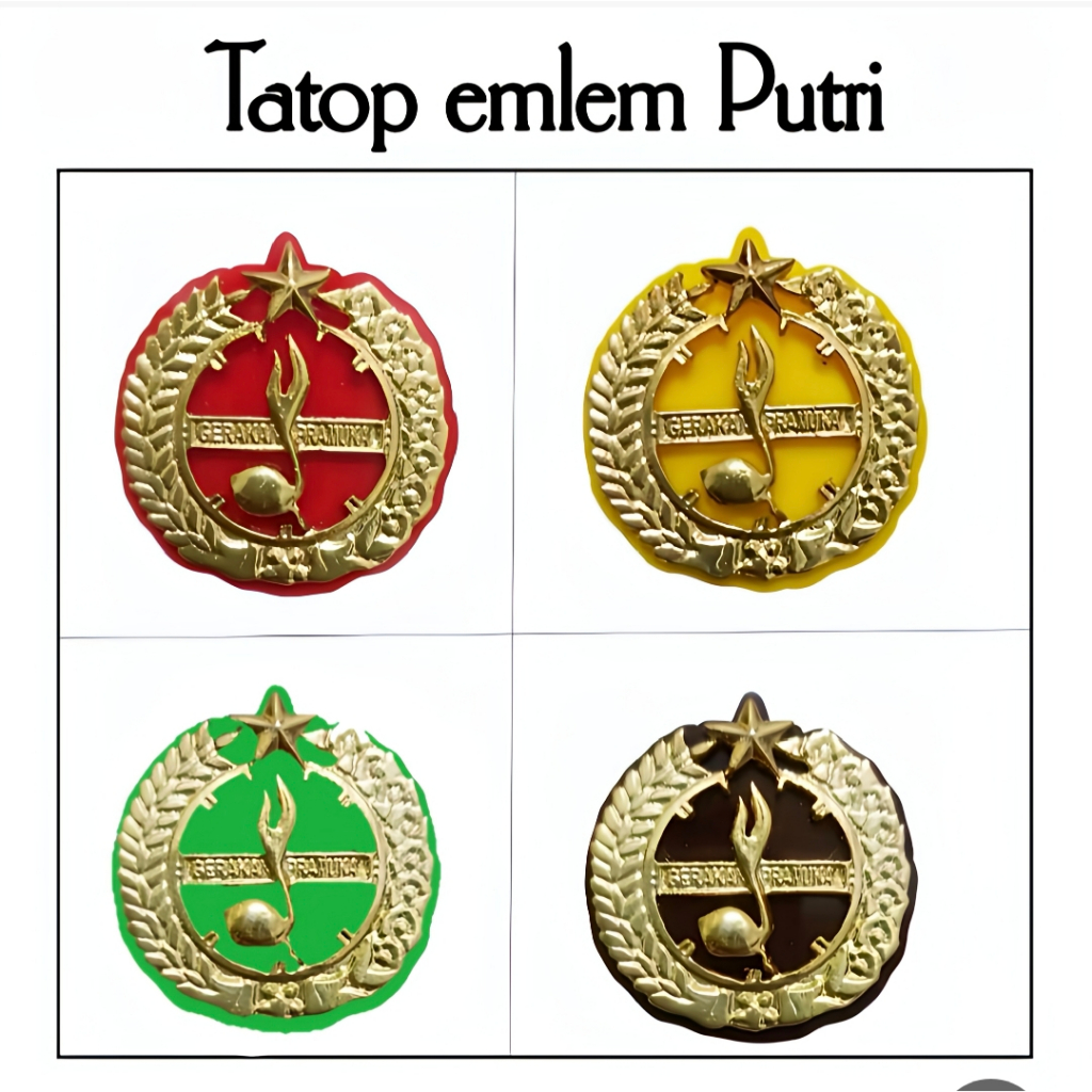 Tatop Tanda Topi Emblem Baret Putri cor Penegak Penggalang Pandega Pramuka sekolah
