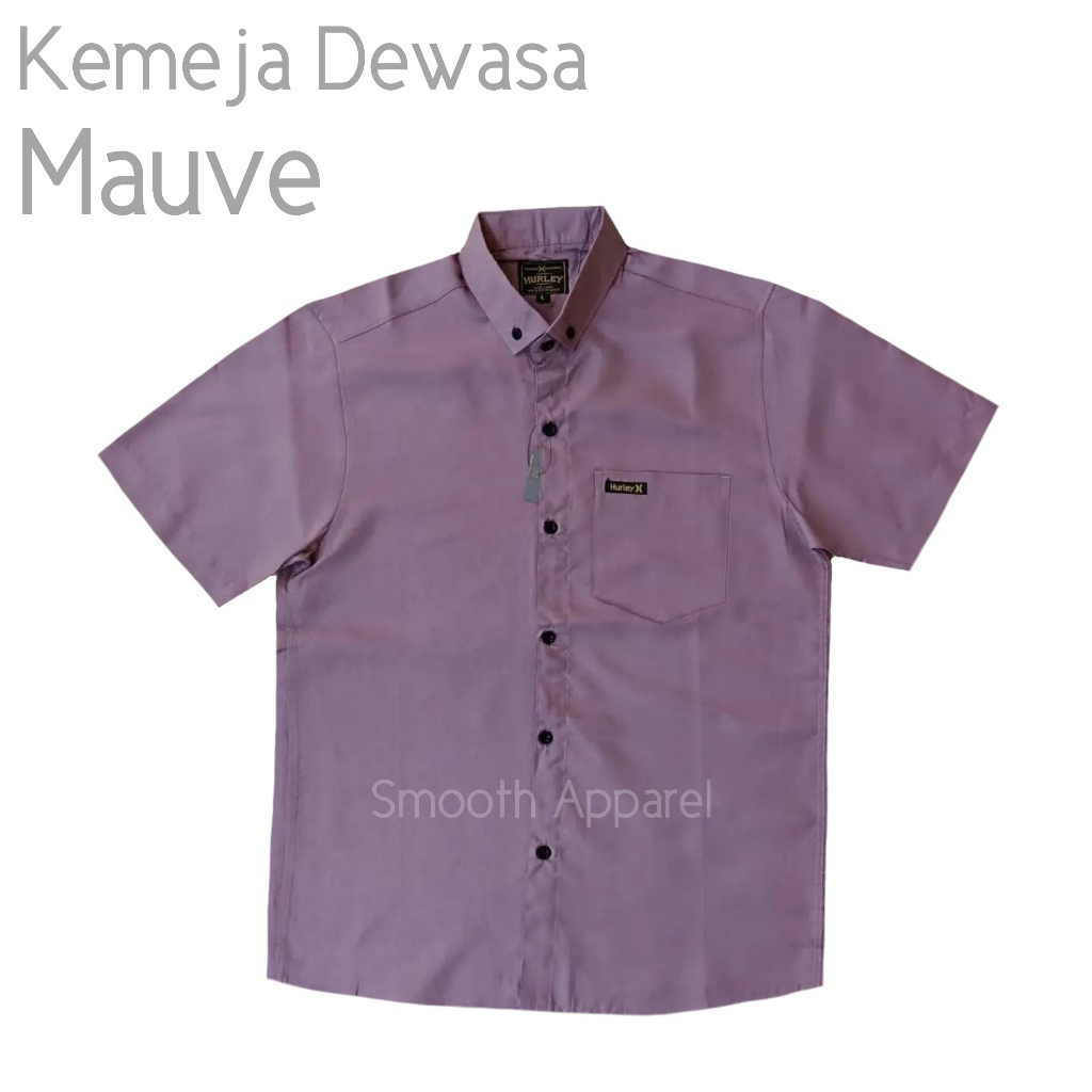 Warna Mauve Purple Kemeja Polos Pria Dewasa Casual