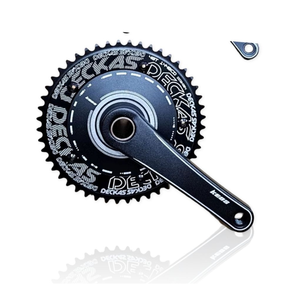 Crankset Model Aero / Cocok Untuk Fixie / Tipe Hollowtech 2 BCD 144 / Ukuran Chainring 44/46/48/50 /