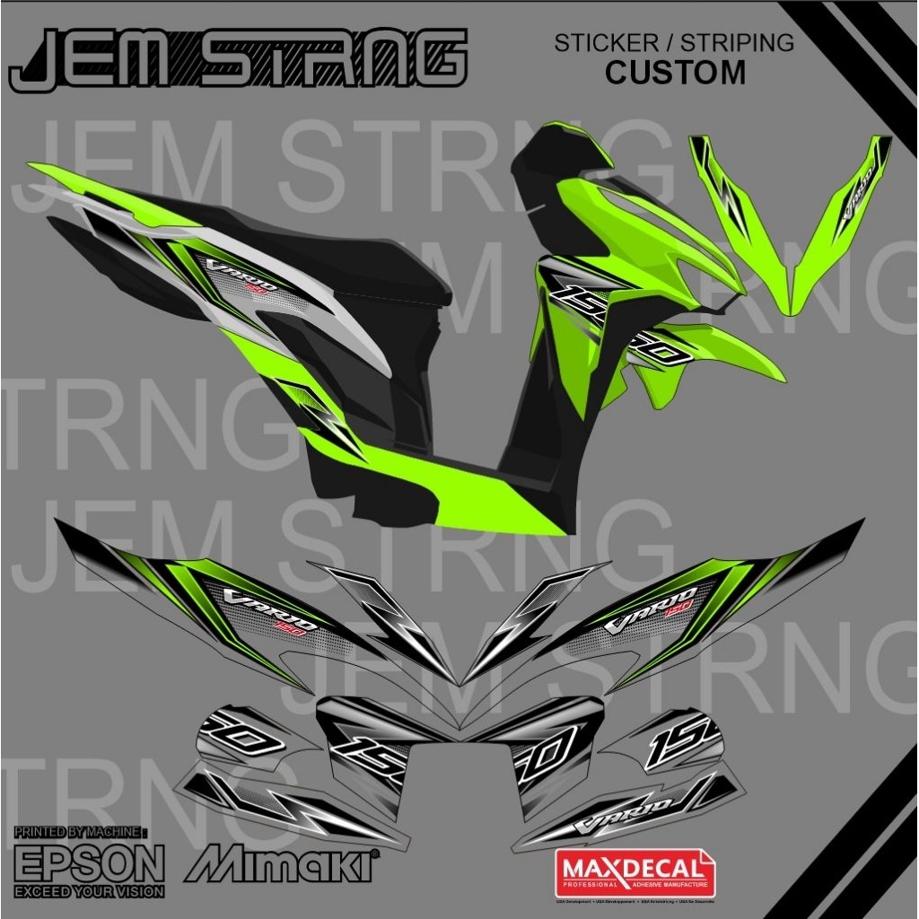 STRIPING TRANSPARAN VARIO 125 150 NEW MOTIF VIETNAM STYLE MONO
